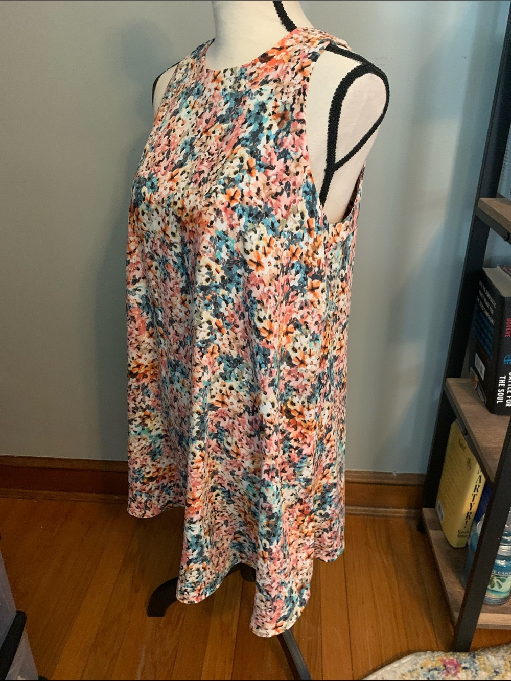 Beacon Multicolor Floral Shift Dress - Pink, Blue, Orange - Picture 4 of 8